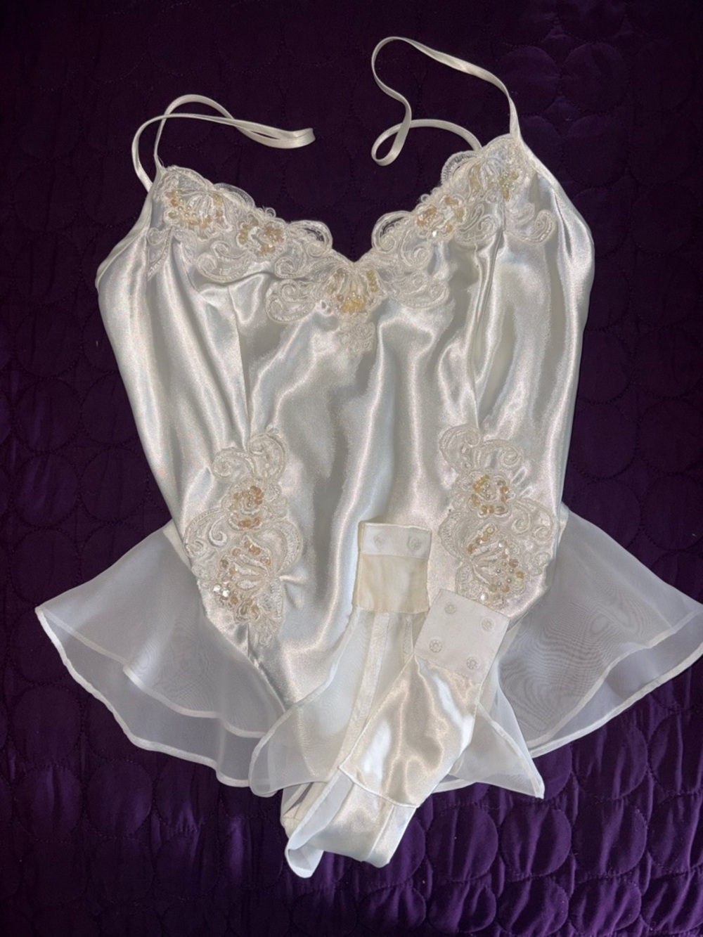 Vintage Victoria's Secret Ivory Satin lingerie, wedding. Dated year 2000